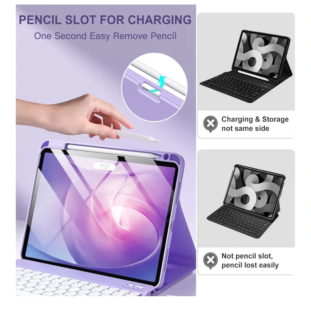 iPad Air 11” Folio Case Magnetic Keyboard Bluetooth Wireless Pencil Charge Dock